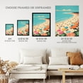 thumbnail image 3 of Sun Sand Sea Cove Busy Beach Coastal Landscape Aqua Orange Pink Bright Painting Unframed Wall Art Print Poster Home Decor Premium, 3 of 5