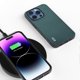 thumbnail image 4 of ABEEL For iPhone 16 Pro Max Case Genuine Cow Leather Coated PC+TPU Phone Cover - Midnight Green, 4 of 5