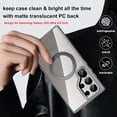 thumbnail image 4 of For Samsung Galaxy S24 Ultra Case, Matte Clear PC Back, Support MagSafe Accessories, Built-in Magnetic Rotatable Ring Kickstand, Magnetic Slim Stand Phone Case 6.8 Inch 5G 2024,Black, 4 of 7