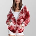 thumbnail image 4 of Towmus Women's Tie-Dye Zip-Up Hoodie Cute Drawstring Gradient Hoodies Long Sleeve, With Pocket XS-6XL, 4 of 6