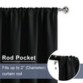 thumbnail image 2 of JIUZHEN Blackout Curtains for Bedroom - Thermal Insulated Room Darkening Rod Pocket Curtains for Living Room, Set of 2 Panels with Tiebacks, 38 x 45 Inch Length, Black, 2 of 7