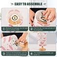 thumbnail image 4 of WOBOGO Valentine Day Pink Hearts Pattern Bedroom Table Lamp USB Power Connector Wooden Base Round Linen Shade For Living Room Desk, 4 of 7