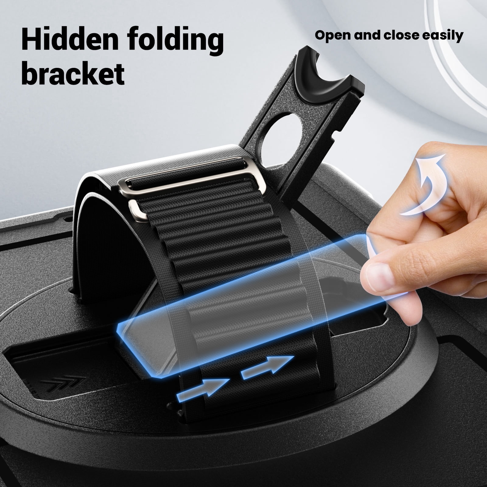 ELEHOLD Case for Apple iPad 10.2 2021/2020/2019 Pro 10.5'2017)(Air 3 10.5 (2019),Soft TPU Rugged Durable Case with 360° Rotating Hand Strap & Foldable Hidden Stand & Pencil Holder,Black
