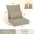 thumbnail image 3 of Aoodor 22"x24" Khaki Stripe Patio Chair Cushions Set, Memory Foam Outdoor Seat Cushions (Set of 2 Seats, 2 Backs, 2 Lumbar Pillows), 3 of 9