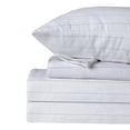 thumbnail image 7 of Sleepdown 100% Cotton Flannel Sheets Twin Size Bed Sheets Set with Deep Pockets, Brushed Flannel with Elastic Fitted Sheet Set, Soft & Cozy Sheets - 3 Piece Bedding and Pillowcase Set White Pin Stripe, 7 of 7