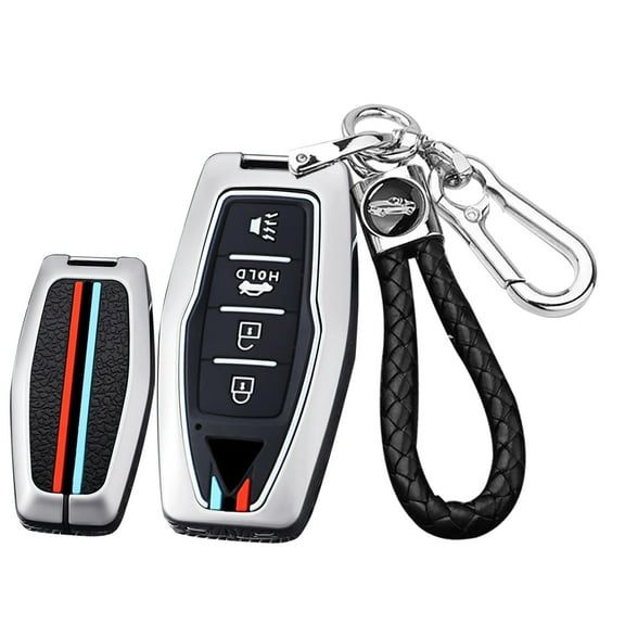 Car Key Cover Metal and Silicone Key Shell Stylish Key Fob Case Compatible with Mitsubishi Outlander 2022 2023 Key Remote Full Protection Key Holder