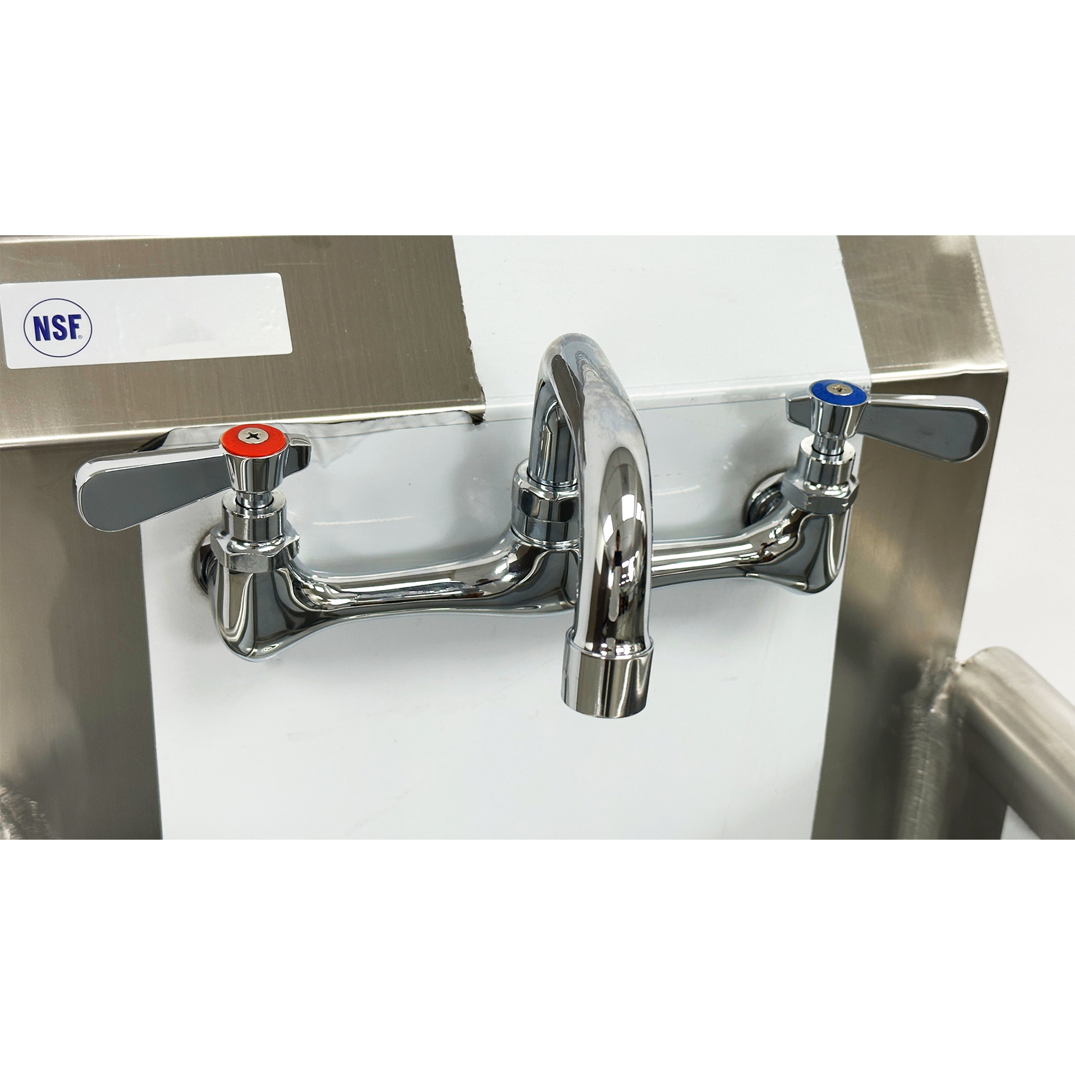 NSF 45 in. 3 Compartment Utility Sink with Faucet, Drainboard Utility Sink, Workshops Use Freestanding Sink with Legs