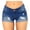 Blue, variant on Dezsed Women's Mid Rise Jean Shorts Female Solid Casual Shorts Destroyed Denim Shorts with Double Roll Cuffs Pocket Blue L