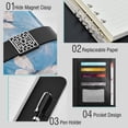 thumbnail image 4 of Leather Notebook with Pen Holder Writing Notepad Includes 100 Pages Lined Journal Butterflies and Circular Motif, 4 of 6