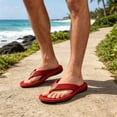 thumbnail image 5 of IEMIEMIEM Mens Flip Flops Comfort Thong Sandals with Arch Support Quick-Dry Non Slip Slip On Comfort Orthopedic Sliders for Outdoor Summer Beach Red 10-10.5 Wide, 5 of 7