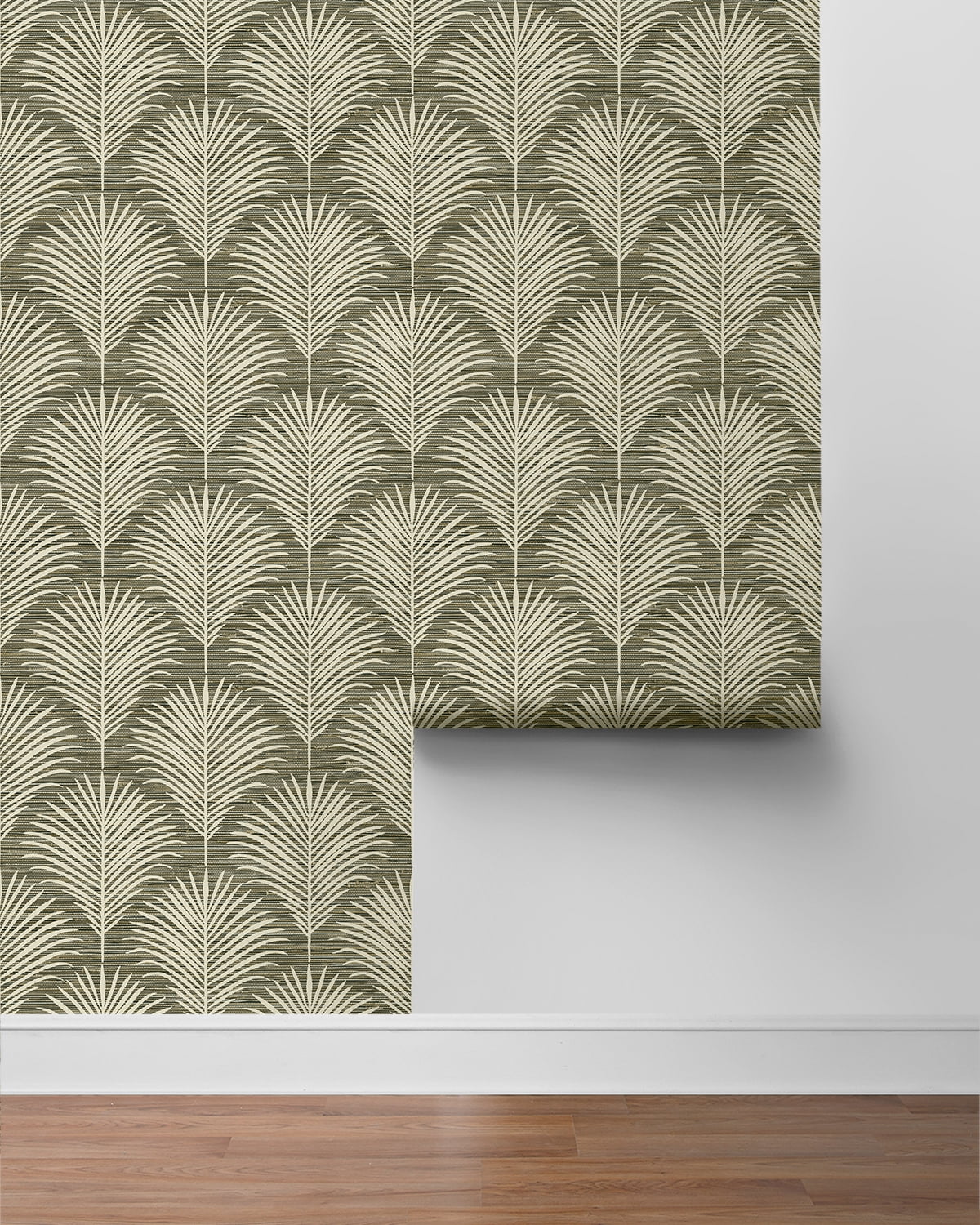 NextWall Charcoal & Sand Grassland Palm Peel and Stick Wallpaper