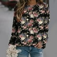 thumbnail image 2 of WXLWZYWL Trendy Sweatshirts For Women 2023 Women Classic And Winter Floral Print Crewneck Long Sleeve Loose Sweatshirt Tops, 2 of 5