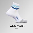 thumbnail image 2 of Feetures Elite Light Cushion Quarter Solid - Sport Sock with Targeted Compression - White Track , Large (1 Pair), 2 of 7