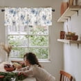 thumbnail image 6 of nqOlkjepod Blue White Floral Farmhouse Short Window Curtain Valances, Botanical Garden Flowers Leaves Rod Pocket Kitchen Valances for Living Room Bedroom Bathroom Cafe, 1 Panel - 60" x 18", 6 of 8