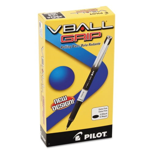 VBall Grip Liquid Ink Roller Ball Pen, Stick, Extra-Fine 0.5 mm, Black Ink, Black/White Barrel, Dozen VBall Grip Liquid Ink Roller Ball Pen, Stick, Extra-Fine 0.5 mm, Black Ink, Black/White Barrel, Dozen