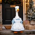 thumbnail image 3 of Christmas Porch Goose Outfit with Light Blue Short Sleeve Dress and White Apron, Holiday Yard Goose Clothing for Front Porch and Lawn, 1 Piece, 3 of 6