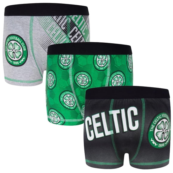 Celtic FC Boys Crest Boxer Shorts (Pack of 3)