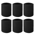 thumbnail image 1 of GOGO 6-Piece Wrist Sweatbands Athletic Cotton Terry Cloth Wristband 3 Sizes-Black-4 inch, 1 of 6