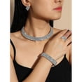 thumbnail image 4 of Women's Rhinestone Earrings Water Drop Necklace Earrings Set Silver Accessories, 4 of 5