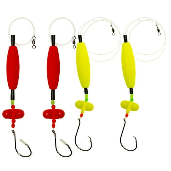 4Pc Catfish Float Rigs Circle Hooks For Peg Rotating Rattles Foam Bell Indicator