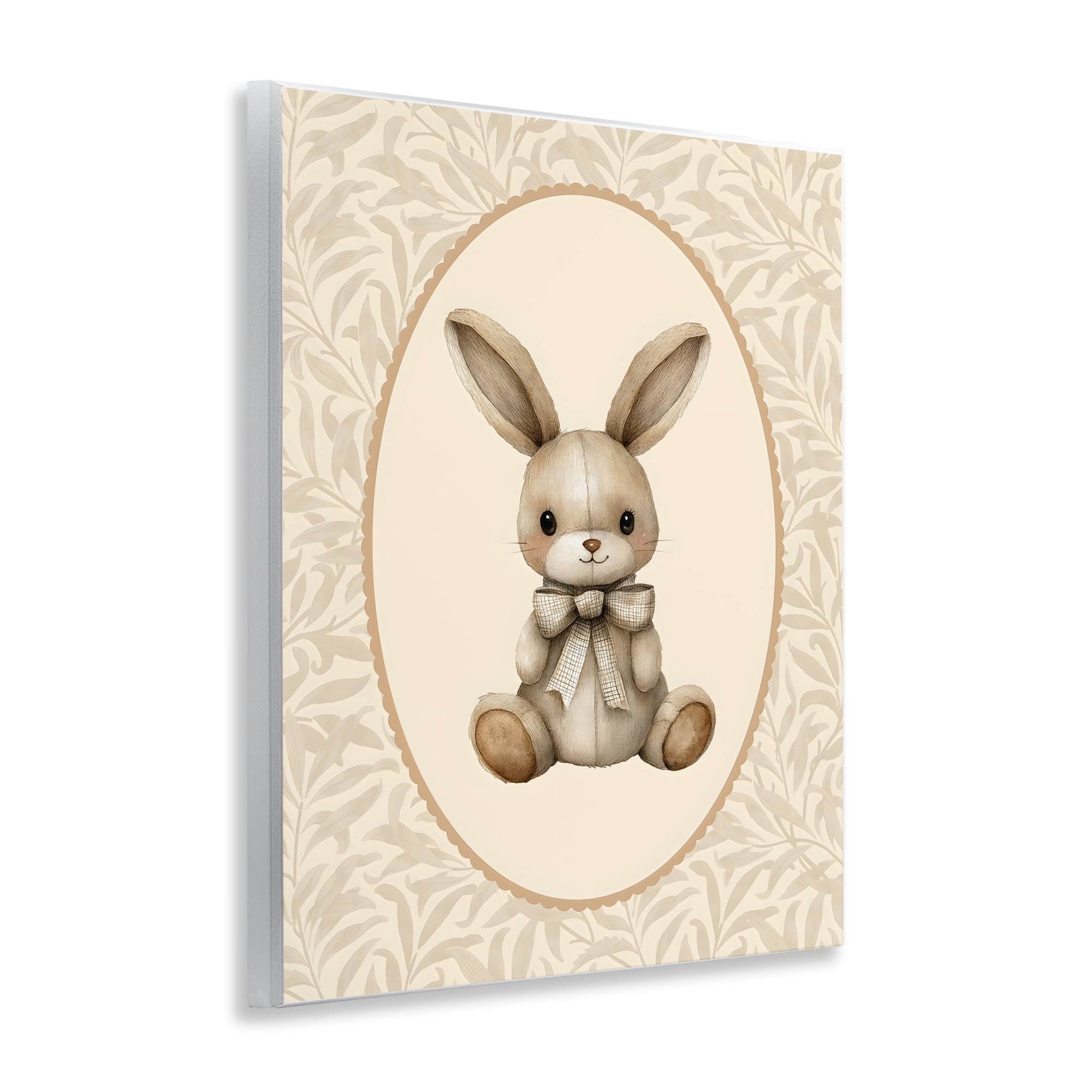 Stupell Industries Neutral Bunny in Oval Border Wall Plaque Art, design by LSR Design Studio
