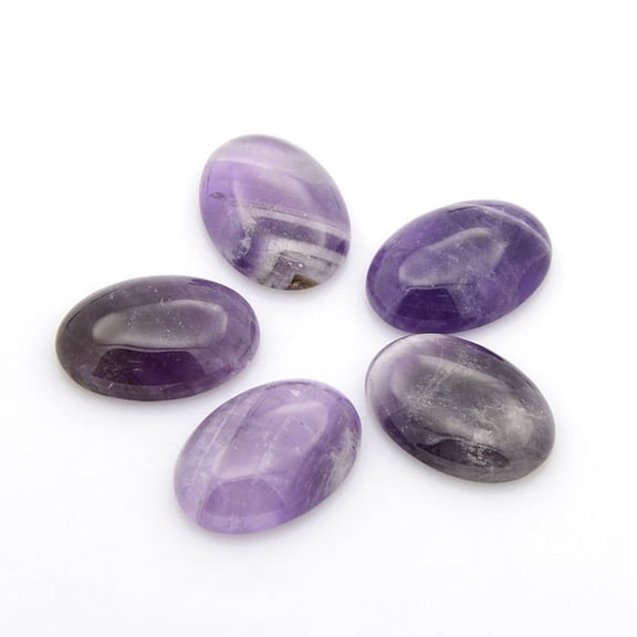Natural Gemstone Cabochons Oval Amethyst 25x18x5~7mm