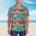 thumbnail image 4 of Haiem Hawaii Palms Printed Hawaiian Shirt for Men - Men’s Casual Beach Summer Shirts - Stretch Fabric with Modern Fit-XX-Large, 4 of 9