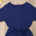 thumbnail image 4 of Diconna Infant Baby Romper Solid Color Short Sleeve Elastic Waist Jumpsuit, 4 of 5