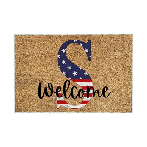 PALIFEUR 4th Of July Door Mat Non-Slip Outdoor Patriotic Welcome Mats for Front Door, Independence Day Bedroom Front Door Mat, Absorbent Door Mat Outside Entrance, 19x31 Inch