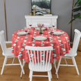 thumbnail image 2 of Christmas Round Tablecloth 60x60in(153x153cm) – Waterproof Polyester Table Cover with Full Print Design, Wrinkle Resistant & Washable for Kitchen Dining Party Decor, 2 of 6