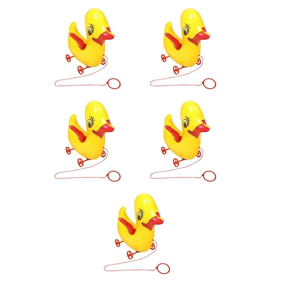 Masteelf 5pcs Walking Animal Balloons Duck Shaped Balloons with Wheels Inflatable Farm Animals for Kids Birthday Party Decorations Farm Animal Birthday Party Supplies