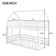 thumbnail image 2 of Harper & Bright Designs Twin Over Twin House Bunk Bed with Fence and Door, Solid Wood Playhouse Bed with Roof for Bedroom, White, 2 of 17