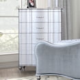 thumbnail image 2 of Glam Beautiful Silver Finish 6pc Bedroom Set Fabric Upholstered King Size Bed Dresser Mirror Nightstands Chest Furniture, 2 of 10