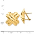 thumbnail image 2 of 14K Yellow Gold Polished X Omega Back Post Earrings, 2 of 2