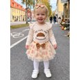 thumbnail image 4 of RUINIXCW My Rolls Are Homemade Newborn Baby Girl Thanksgiving Outfit Infant Baby Girls Fall Winter Clothes Long Sleeve Romper and Tulle Skirts Headband Set, 4 of 10