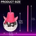 thumbnail image 3 of 6Pcs Sparkling Pink Disco Cowboy Hat Cups - 20oz Durable Plastic Ideal for Bachelorette & Cowgirl Themed Parties, Nightclub Bar Decor with Glittery Ball Cocktail Glasses, Party Cups, 3 of 7
