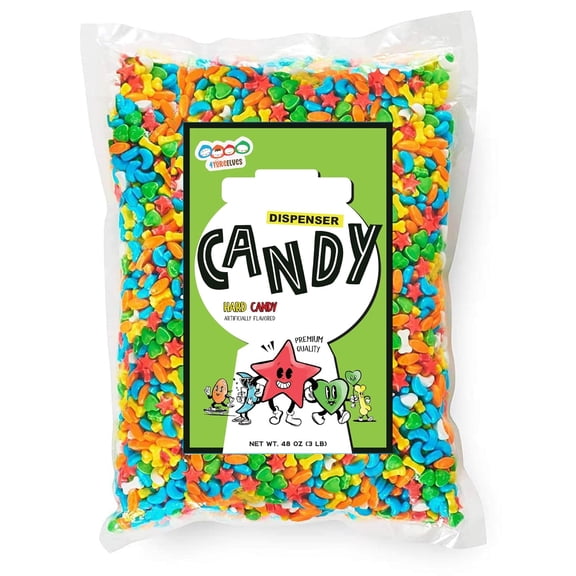 3lb Wee Winkers Bulk Hard Candy, Assorted Fruit-Flavored Shapes, Retro Unwrapped Candy for Gumball & Vending Machines, by 4YoreElves