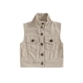 thumbnail image 1 of ZAXARRA Gilet en Velours Côtelé pour Bébé Garçon Automne Sans Manches Col à Revers, 1 of 8