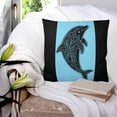 thumbnail image 3 of Black Blue Dolphin 16x16 Pillow Covers Set of 2, Summer Beach Coastal Modern Art Throw Pillow Covers Decorative Couch Cushion Case, Microfiber Square Pillowcases for Bedroom Car Living Room, 3 of 7