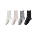thumbnail image 3 of Granjero Gordo 6 pares de calcetines de algodón de cuello redondo, ligeros, suaves, cómodos y transpirables, calcetines deportivos casuales, blancos, 3 of 5
