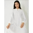 thumbnail image 6 of Textured Crew Neck Maxi Dress with Buttons, 6 of 6