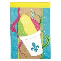 13 x 18 in. Double Applique Snoballs Y All Burlap Garden Flag
