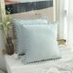 thumbnail image 4 of Funda de almohada sólida de terciopelo granular suave de 2 piezas, adecuada para sofá, dormitorio, coche, 16 x 16 pulgadas, 4 of 5
