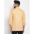 thumbnail image 4 of eloria Men's Trending Indian Traditional Solid Peach-Coloured Asymmetric Kurta, 4 of 7