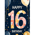 thumbnail image 4 of Happy 16th Birthday Banner with Balloon Star Decor Background, Party Supplies for Birthday Celebrations Photography Props Backdrop Decors, 4 of 8