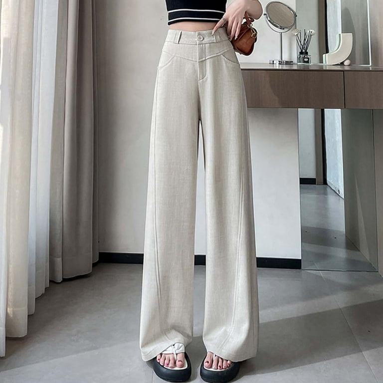 Fiaer,Women's Wide Leg Business Dressy Pants,Plus Size Casual Straight Trousers for Women,Ladies High Waist Loose Fit Trendy Joggers with Pockets Beige S - Walmart.com Fiaer,Women's Wide Leg Business Dressy Pants,Plus Size Casual Straight Trousers for Women,Ladies High Waist Loose Fit Trendy Joggers with Pockets Beige S - Walmart.com