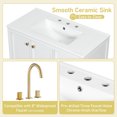 thumbnail image 4 of 36" Bathroom Vanity with Sink, Bathroom Cabinet with Soft-Closing Door, 4 Drawers of Different Sizes, Solid Wood Frame and Leg, One Package, White, 4 of 9
