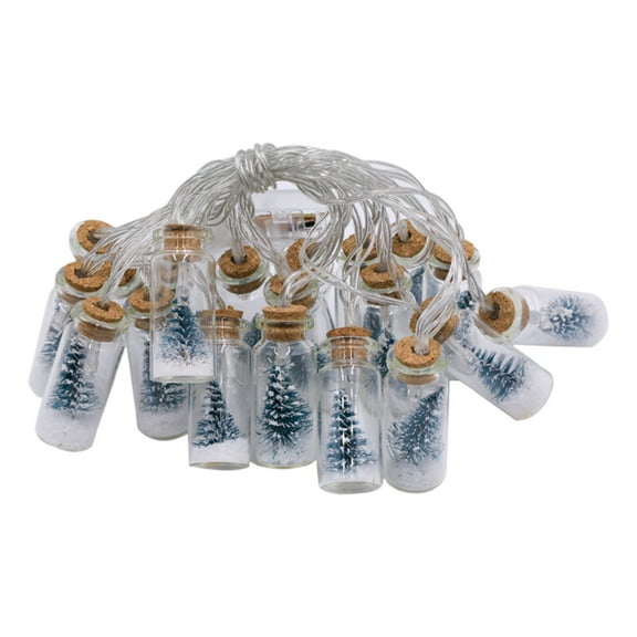 A Led Glass Wish Bottle Christmas Light String, 180Cm Battery Operated Fairy Lights For Tree Decor