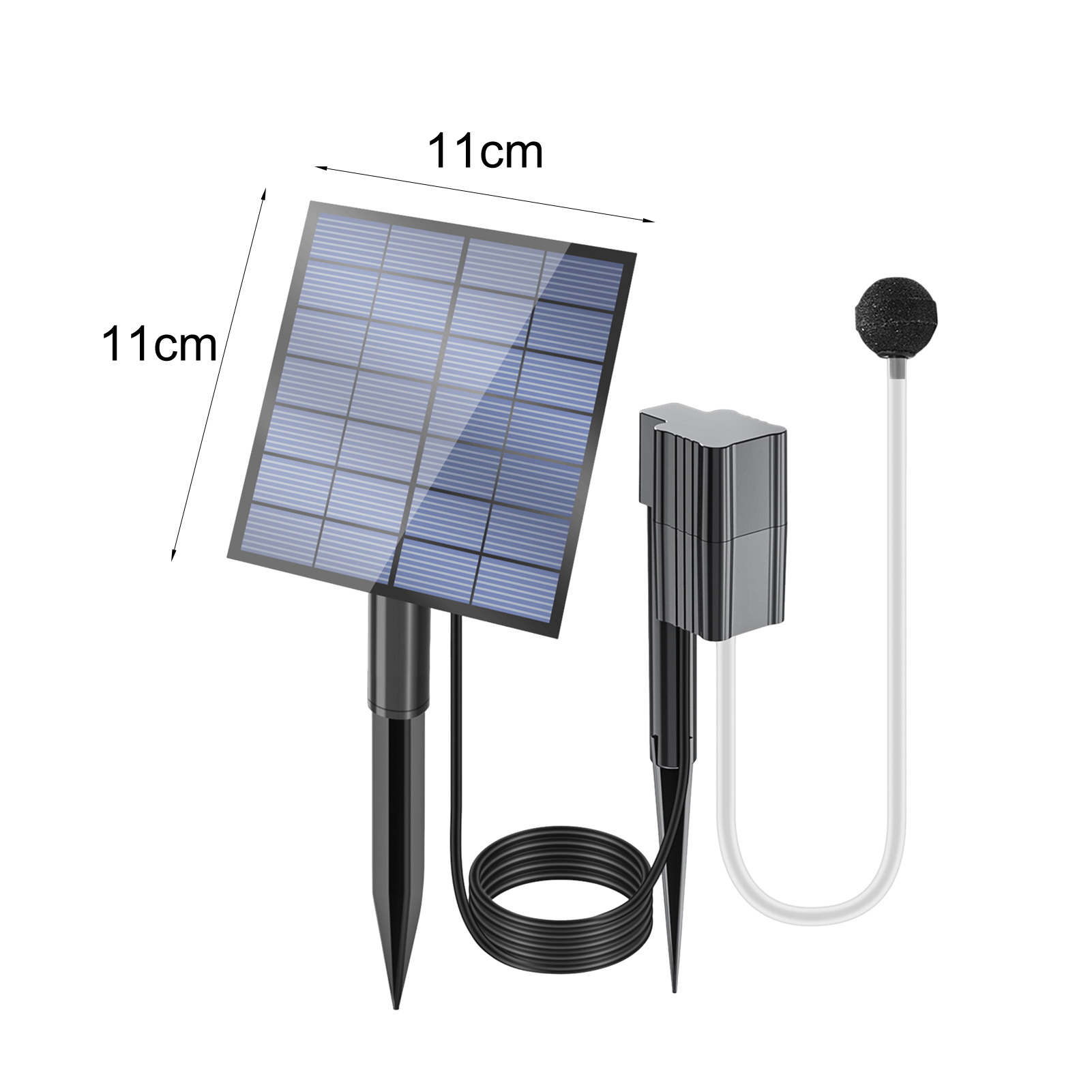 Eisoary Solar Pond Oxygenator Aquarium Oxygen Aerator 2.5W Solar Air Oxygen Pump Fishing Aerator with Pipe Air Bubble Stone for Garden Pond Fish Tank Fishing Black
