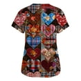 thumbnail image 4 of Lumtrix Valentines Scrubs for Women V Neck Cute Heart Printed Tops Soft Side Slit Short Sleeve Nursing Uniform Plus Size Shirts with Pockets Wine M, 4 of 5